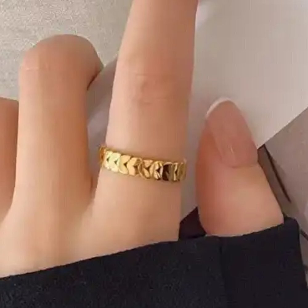 Gold Wheat Ear Design Ring - Picture 3 of 5